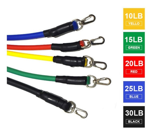Bandas De Resistencia Para Ejercicios Kit De 11 Piezas