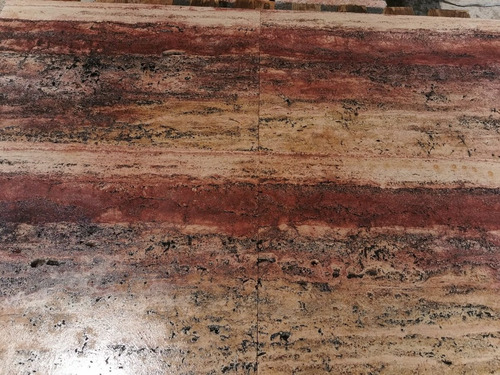 Travertino Rojo Al Acido Poro Abierto 40x60x1cm 1 Pieza