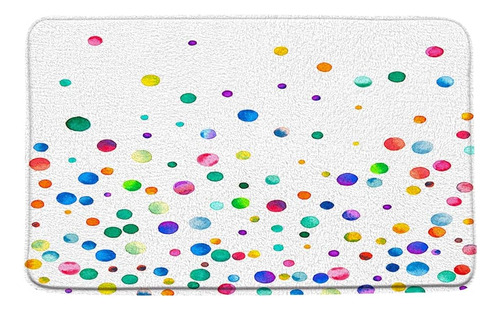 Colorido Polka Dot Bath Mat Geometric Rainbow Abstract Circl