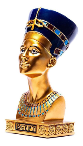 Busto Nefertiti G 27 Cm Rainha Egípcia Decoração Resina