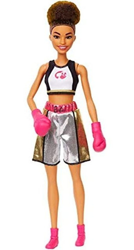 Barbie Boxer Brunette Doll With Boxing Outfit Featuring Sho