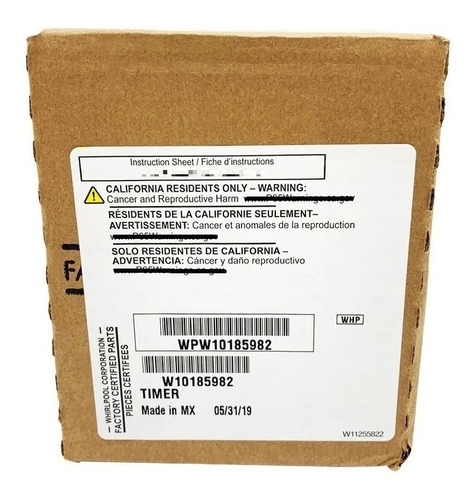Timer Secadora Whirlpool Usa Wpw10185982 / W10185982