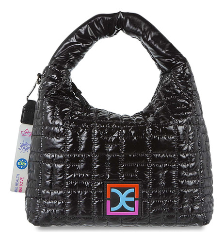 Bolsa Cloe Hobo Para Mujer Material Reciclado Con Maneral Color Negro