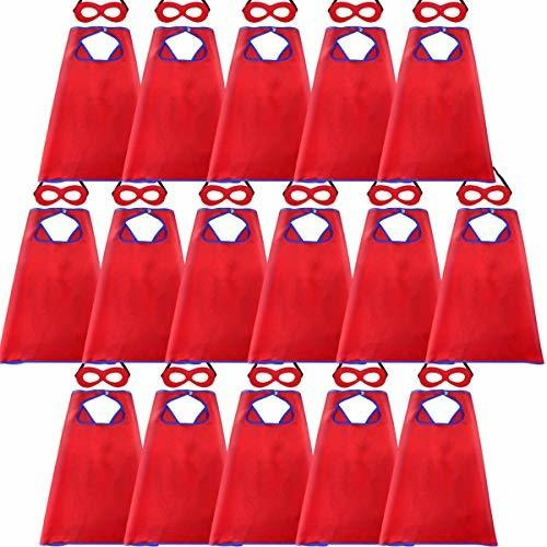 Capes Y Máscaras Superhéroes Niños -16 Sets Fiesta Disfraces Halloween (rojo)