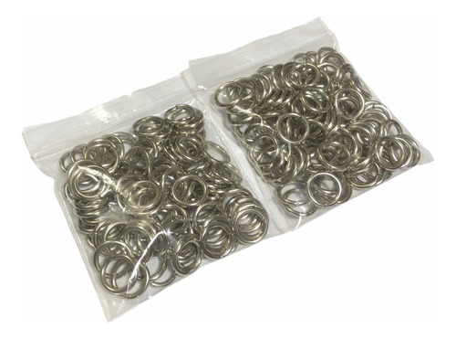 200x Mini Argolla Metal Redonda Acero Llaveros Accesorio 1cm