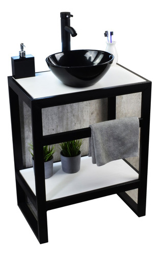 Esatto® Mueble Baño Negro Lavabo Llave Desagües Tec Nero N