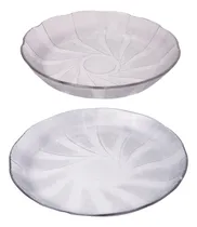 Comprar Combo 12 Platos Playo Y 12 Platos Hondo Galaxia Vidrio Flint
