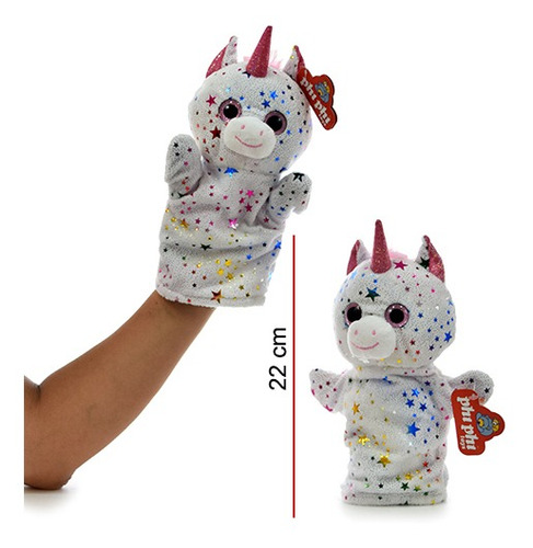 Imagen 1 de 1 de Títere De Mano Unicornio 22 Cm - Phi Phi Toys