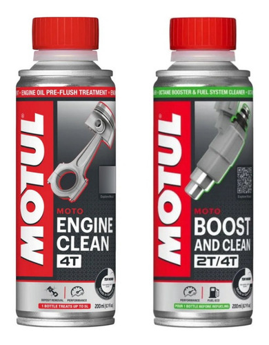 Kit Motul Moto Engine Boost & Clean Limpeza Motor Injeção