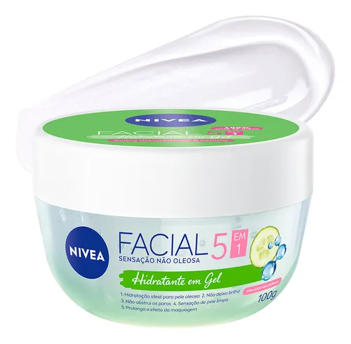 NIVEA Hidratante Facial em Gel Ultraleve 7 em 1 100g, BBB 26, Hid...