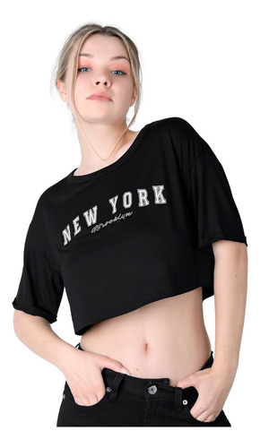 Playera Moda Camiseta Mujer Negro Stfashion 50004885