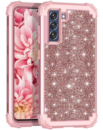 Funda Para Samsung Galaxy S21 Fe 5g 2022 Con Purpurina Rosa