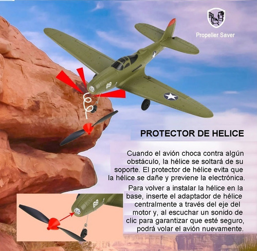 Avión Clasico P39 Airacobra Rc 4ch Top Rc Hobby Caja/regalo