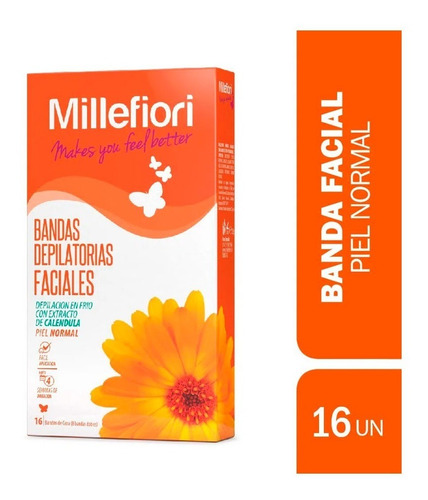 Millefiori Banda Depilatoria Facial Piel Normal X 16 Un