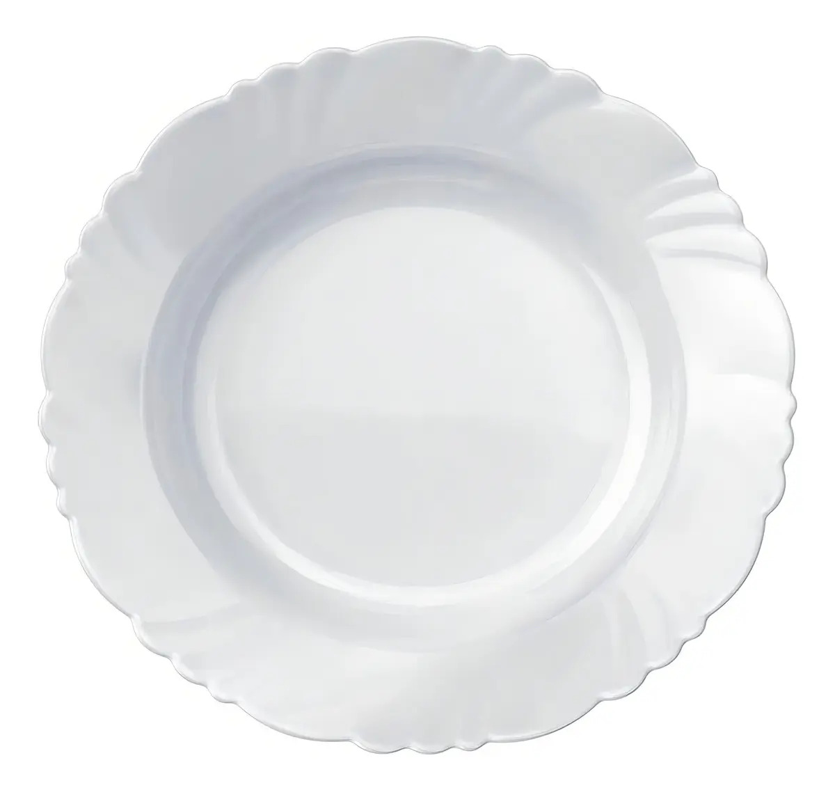 Prato Fundo Vidro Opaline Pétala 23,5cm Branco Nadir Figueiredo