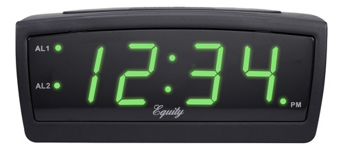 Equity By La Crosse Reloj Despertador Digital Led, 0.9 Pul. Color Verde