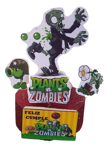 Plantas Vs Zombies Adorno Combo Cumpleaños Chirimbolos 