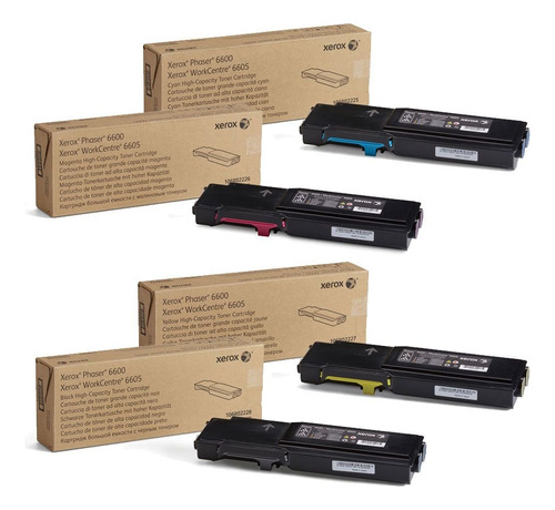 Pack 4 Toner Xerox Phaser 6600/workcentre 6605 High-capacity