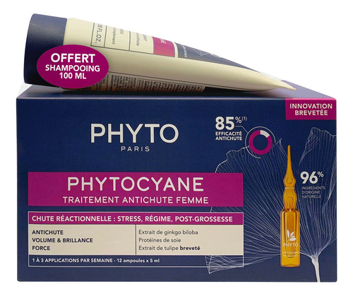 Phyto Set Anticaida Mujer - Ampolletas + Shampoo 100ml