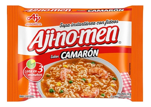 Sopa Instantánea Con Fideos Ajinomen Sabor A Camarón 80gr