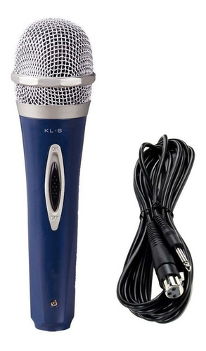 Kit C/ 18 Microfones Profissional Videokê Com Fio Karaôke. Cor Azul