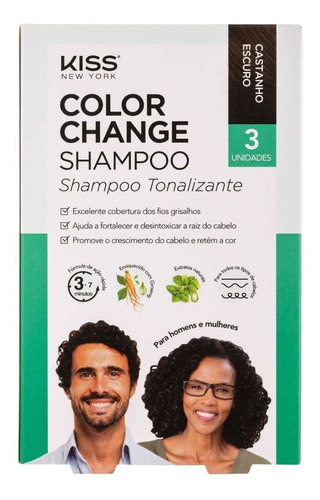 Shampoo Tonalizante Kiss Ny Color Change Castanho Escuro