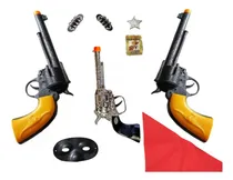 Comprar Kit Xerife Faroeste Cowboy Três Revolver Armas De Brinquedo