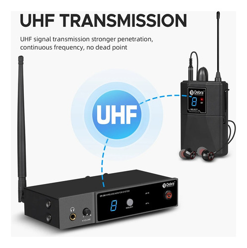 Sistema De 2 Monitores Inalámbricos Debra Er-280 Uhf