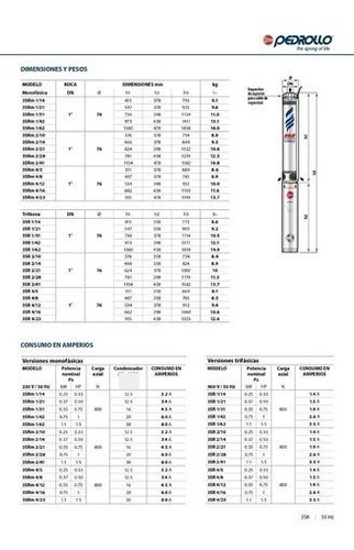 Imagen 6 de 8 de Bomba Pozo Profundo 3 PuLG. 0.75 Hp Pedrollo 3rsm 4-12 G P A