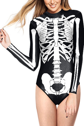 Disfraces De Halloween De Esqueleto Talla L Negro Y Blanco