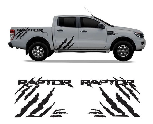 Kit Adesivo Ford Ranger Raptor Faixa Lateral Preta Tuning