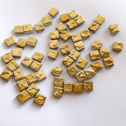 100 Azulejos De Mosaico Espejo Dorado, Mini Espejos Cua...