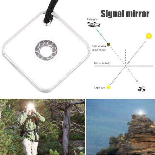 Espejo De Señal Heliográfico Con Silbato Multifuncional Emer