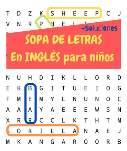 Libro: Sopa De Letras En Inglés Para Niños: 40 Temas Dif.