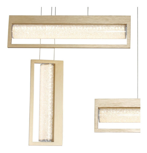 Pendente Cristal/vidro 71x16cm Glitter Bella Iluminação