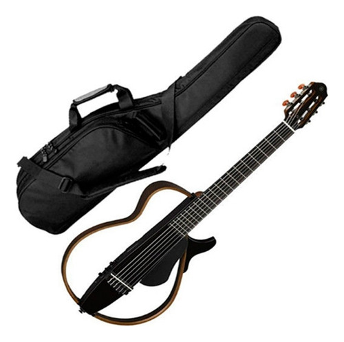 Guitarra Electroacústica Yamaha Silent Cuerdas De Acero Translucent Black Con Funda Color Negro