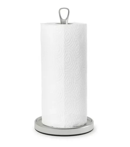 Porta Papel Toalha De Mesa Em Aço Ribbon Prata Umbra 35cm