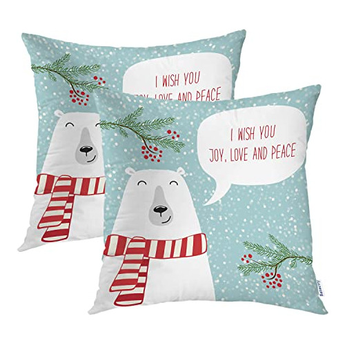 Conjunto De 2 Fundas De Almohada Decorativas De Navidad...