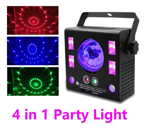 Luz De Festa 50 W 4 Em 1 Controlador Dmx Estroboscópio Bola