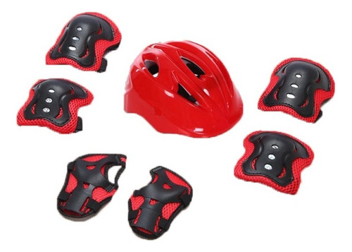 Kit Casco Protección Niños Rodilleras+muñequeras+coderas