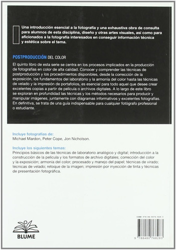 Postproducción Del Color, De Mcleod, Steve. Editorial Blume En Español