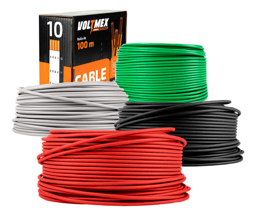 Pack 4 Cajas Cable Electrico Calibre 10 Con 100 Metros