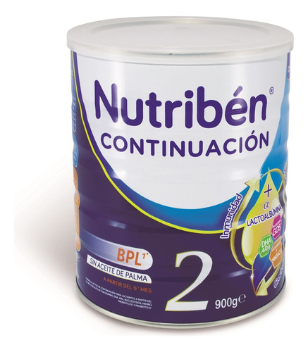 Leche de fórmula en polvo Alter Nutribén Continuación 2 en lata de 1 de 900g a partir de los 6 meses