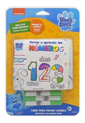 Libro P/ Pintar Lavable Pistas De Blue Numeros C/marcadores