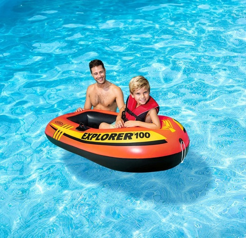 Imagen 2 de 10 de Bote Inflable Explorer 100 / 1 Persona Intex, Acuarela
