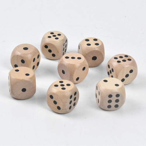 \ 20 Dados De Madera De 6 Caras, Mini Dados Estándar,
