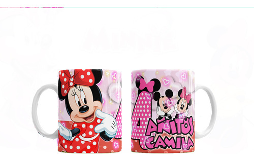 Taza Plástica Personalizada Mickey Y Minnie Mouse Nro9