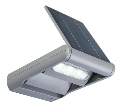Aplique Solar 6144s-2 Led 2w Luz Blanco Neutro Ip44 Gris