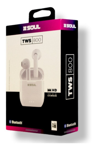 Auricular Bluetooth 5.2 Inalám.tws800 Blanco Sonido Hd