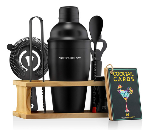 Juego De Cocteleria Modern Mixology  8 Piezas En Negro Mate